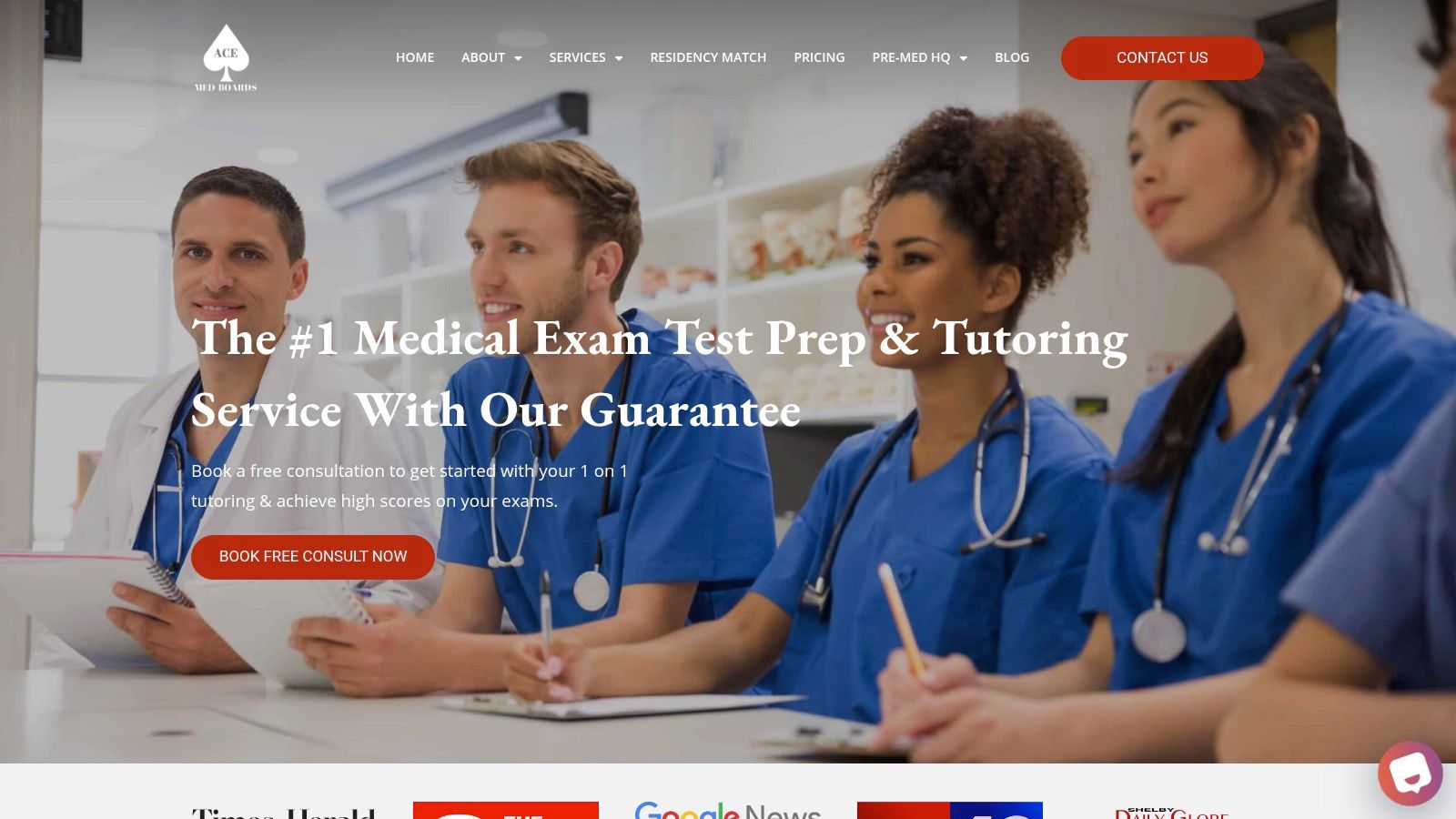 Screenshot from https://acemedboards.com