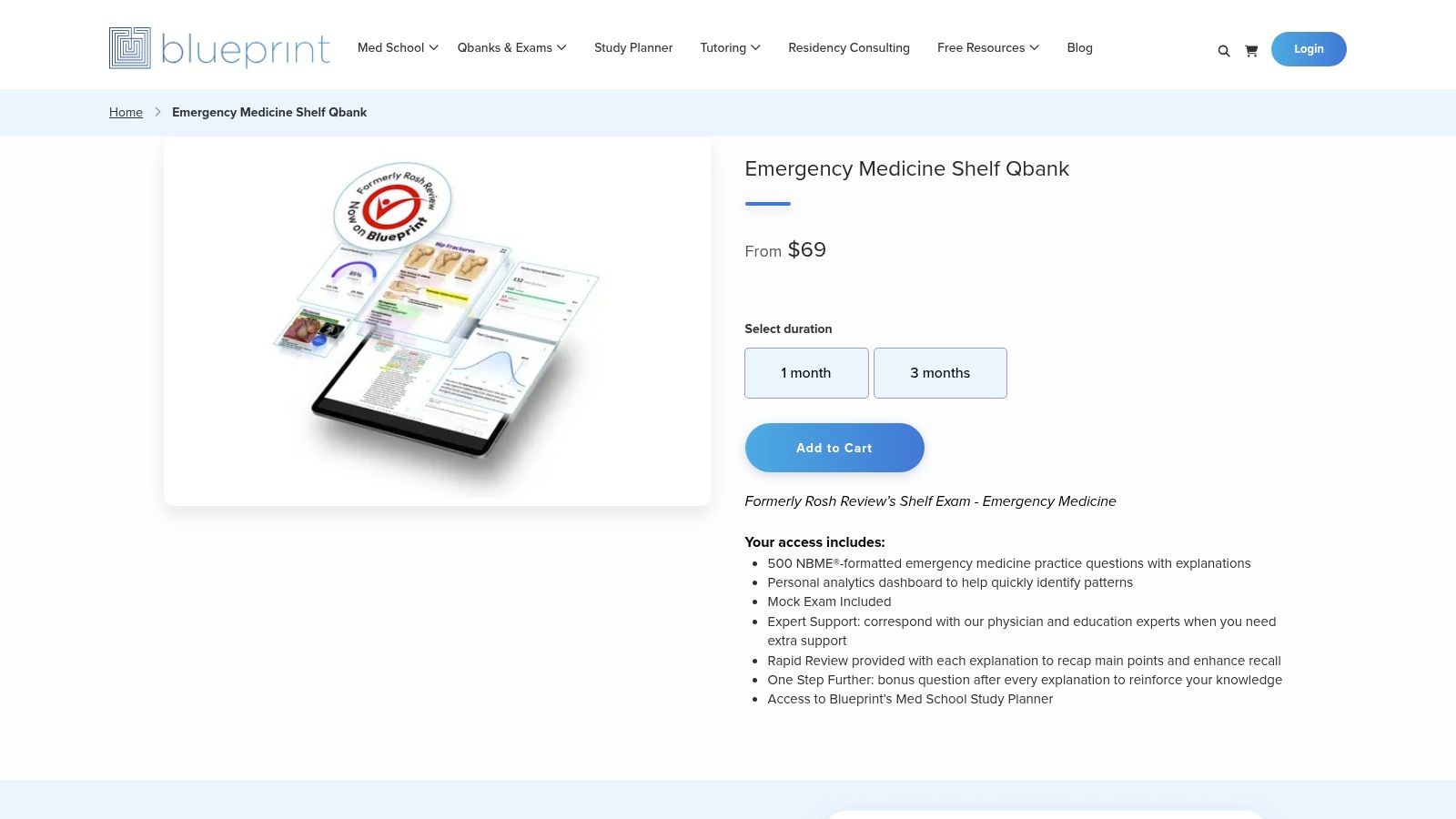 Blueprint Prep Emergency Medicine Shelf Qbank